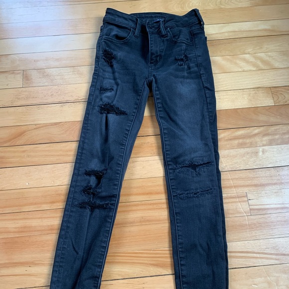 American Eagle Outfitters Denim - American eagle black ripped skinny jeans
